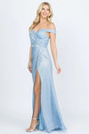 Off the shoulder glittery jacquard gathered gown - Image #12