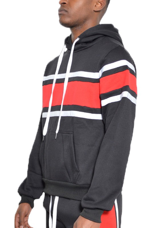 SOLID WITH THREE STRIPE PULLOVER HOODIE - Panther®