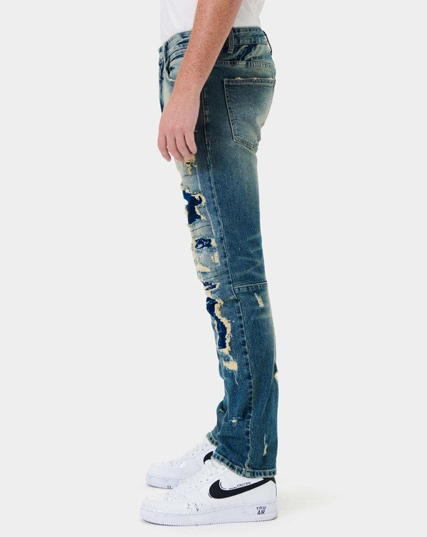 Boro Repair Straight Denim