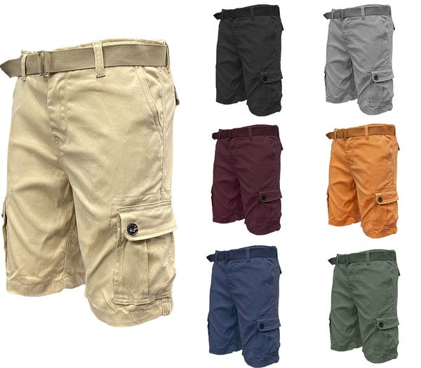 Weiv Mens Belted Cargo Shorts with Belt - Panther®