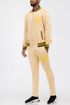 Mens Black and Gold Detail Track Suit