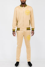 Mens Black and Gold Detail Track Suit