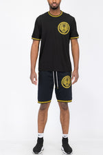 Lion Head Embroidery T-shirt and Short Set - Panther®