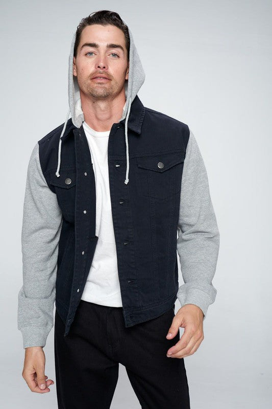 Men's Denim Jacket with Fleece Hoodies - Panther®