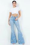 Perla Bell Bottom Jean in Light Wash - Image #2