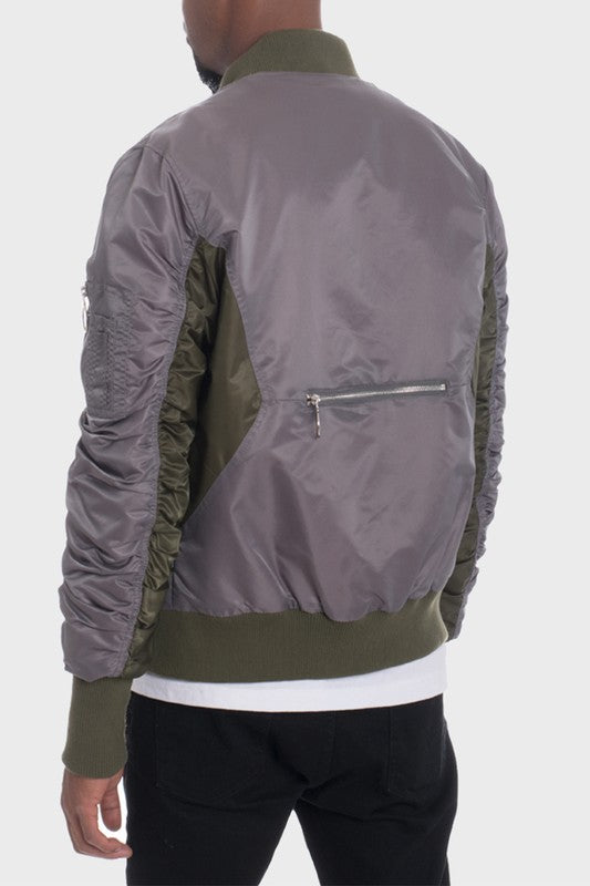 TWO TONE COLOR BLOCK BOMBER JACKET - Panther®