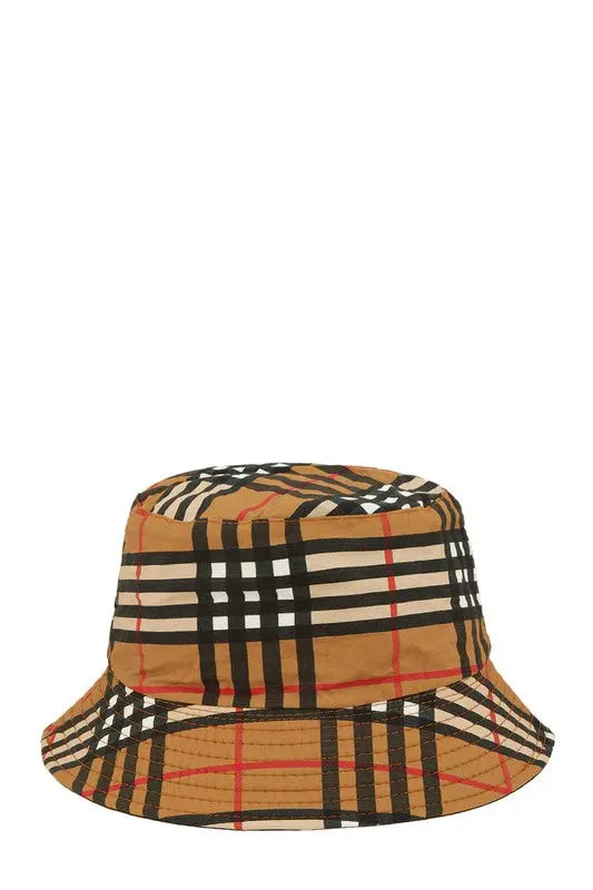 Unisex Vintage Check Bucket Hat. You can wear this hat for any occasion. - Image #1