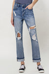 STRETCH BOYFRIEND JEANS W PAINT SPATTER DETAIL AND - Panther®