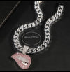 Pink Lips Pendant + Cuban Chain - Panther®