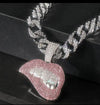 Pink Lips Pendant + Cuban Chain - Panther®