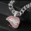 Pink Lips Pendant + Cuban Chain - Panther®