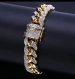 Hip Hop Iced Out Bracelet Cuban Chain Zircon Bracelet For Men - Panther®