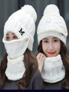 Women Winter Knit 3pcs Hat Set with Breathing Valve - Panther®