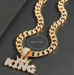 Crown KING Pendant + Cuban Chain - Panther®