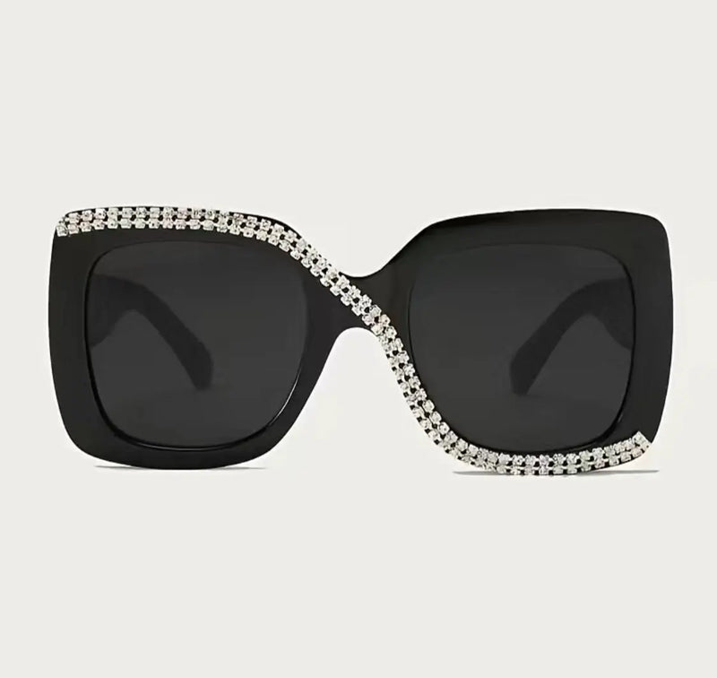 Special Design Color With Crystals Big Frame Rhinestone Bling Trendy Fashionable Sunglasses - Panther®